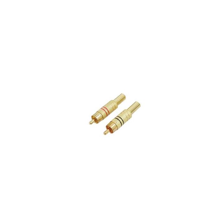 OMNITRONIC RCA plug gold-plated 5.4mm rd/bk 2x