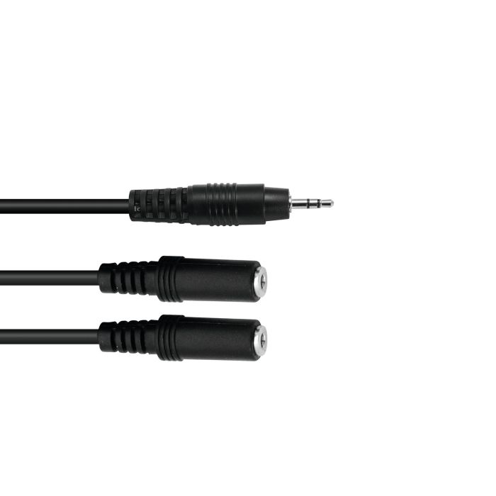 OMNITRONIC Adapter kabel mini Jack 3.5mm naar 2x miniJack contra 10cm