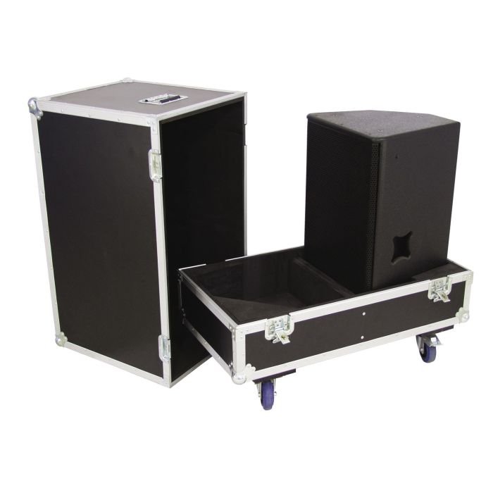 ROADINGER Flightcase voor 2x Omnitronic PAS-215 luidsprekers of vergelijkbaar