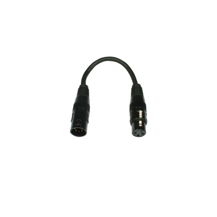 Accu Cable AC-DMXT/3M5F 3pin male/5pin female , DMX verloop kabeltje 5 polig naar 3 polig xlr