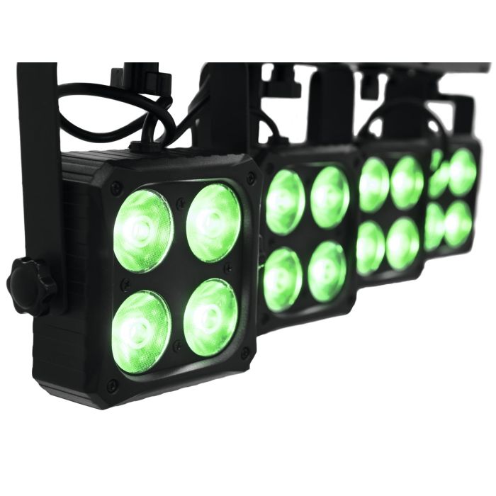 EUROLITELED KLS-180 Compact Light SetCompact light set with 4 spots, 4 strobes, IR remote and bag for mobile use