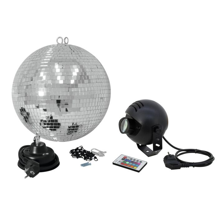 EUROLITE Mirror Ball Set 30cm met LED RGB Spot met afstandsbediening