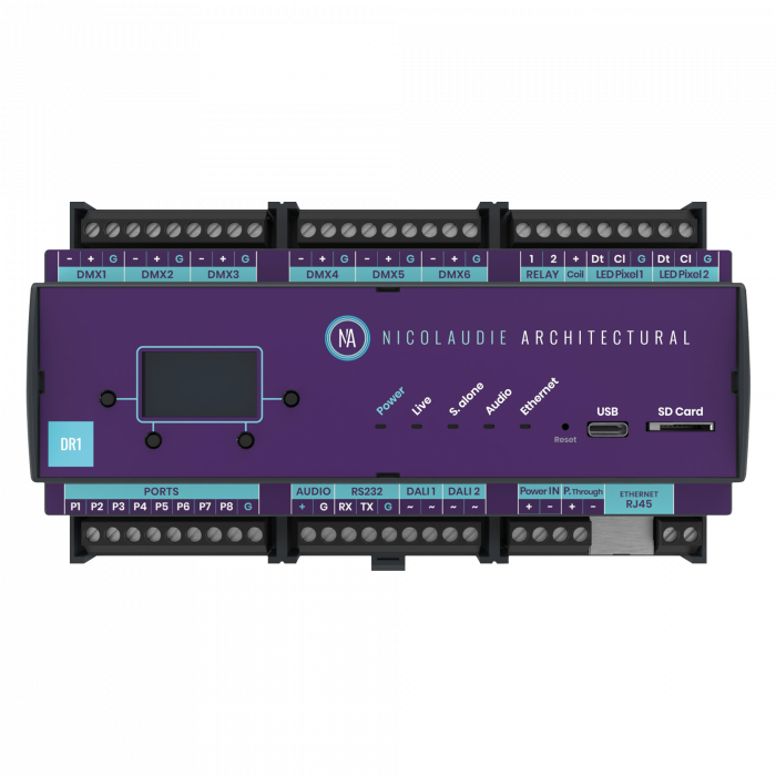 Nicolaudie Architectural DINA - DR1 DIN-rail-mounted, advanced lighting controller