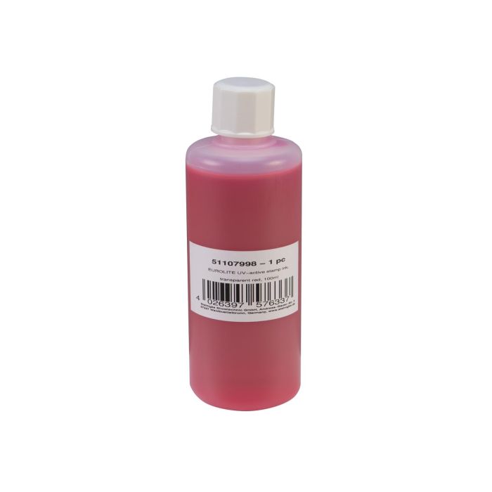 EUROLITE UV-active Stempel Inkt, transparant rood, 100ml