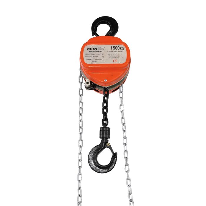 EUROLITE Chain Hoist 6M/1.5T orange