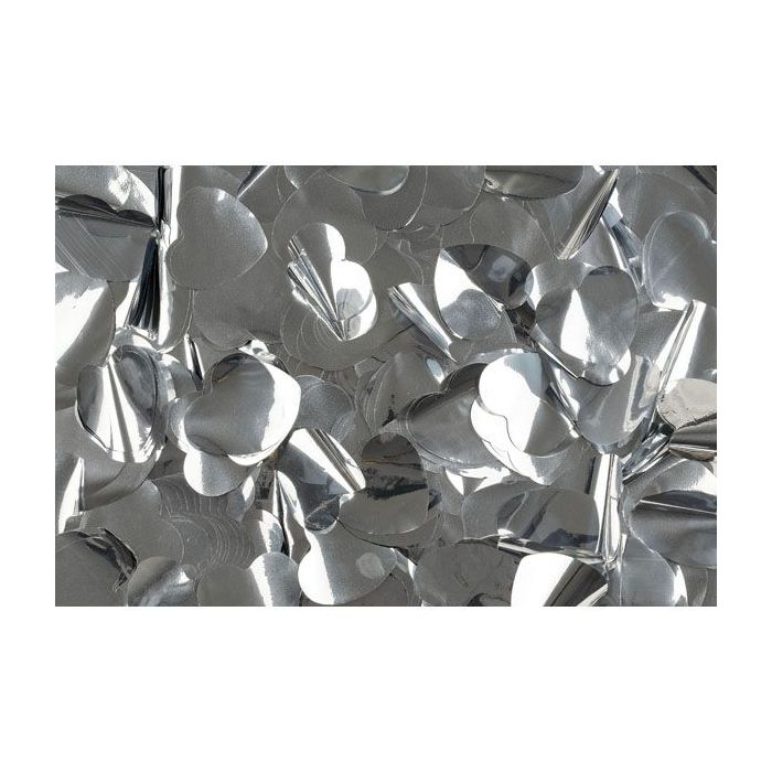 Showgear Show Confetti Metal Silver, Hearts, 1 kg, Flameproof