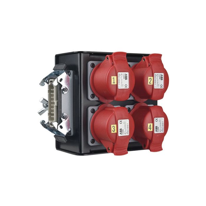 Showgear Breakout-box 4 x CEE 4P 16A Red