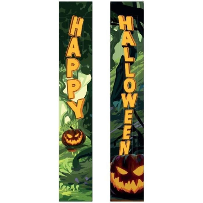 EUROPALMS Halloween-spandoek, Spookbos, set van 2, 30x180cm