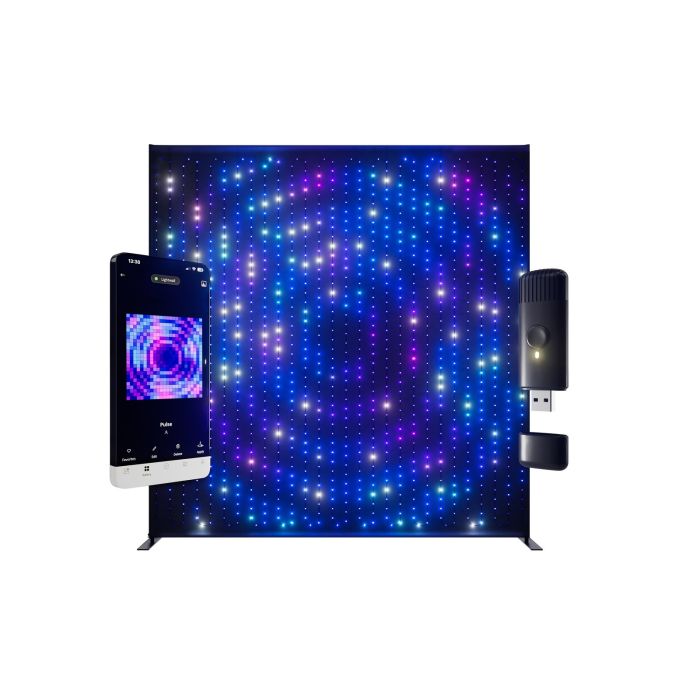 TWINKLY Lightwall Mobiel LED-gordijn met app-bediening en standaard