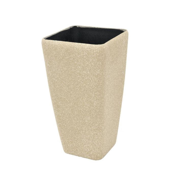 EUROPALMS Deco cachepot STONA-41, cubic, beige