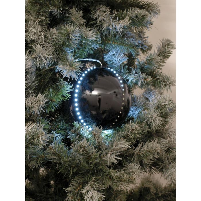 EUROPALMS LED Sneeuwbal 8cm, zwart 5x