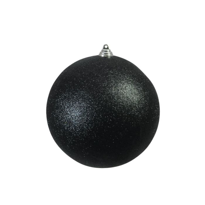 EUROPALMS Deco Kerst Bal 20cm, zwart, glitter