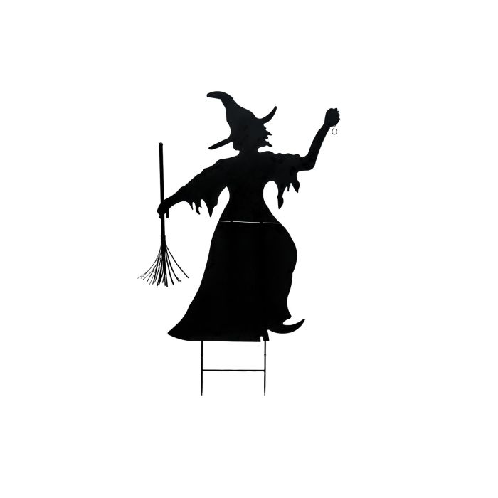 EUROPALMS Silhouette Metal Witch with Broom, 150cm