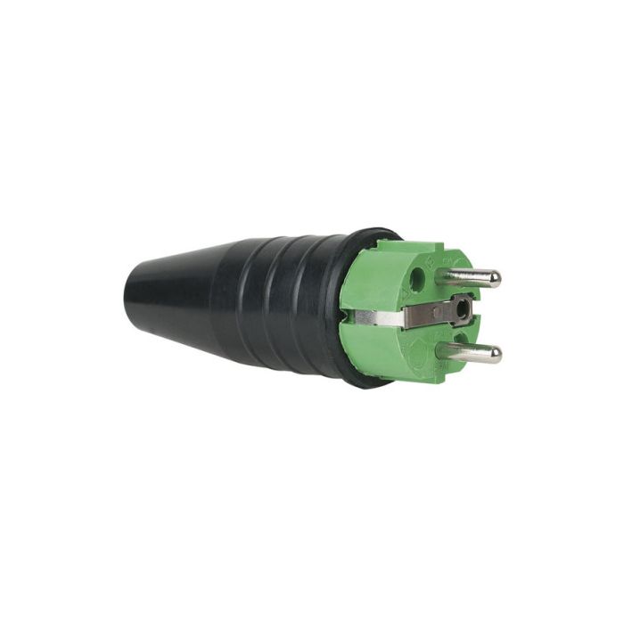 Showtec Rubber Schuko 230V/240V CEE7/VII Connector Male Green