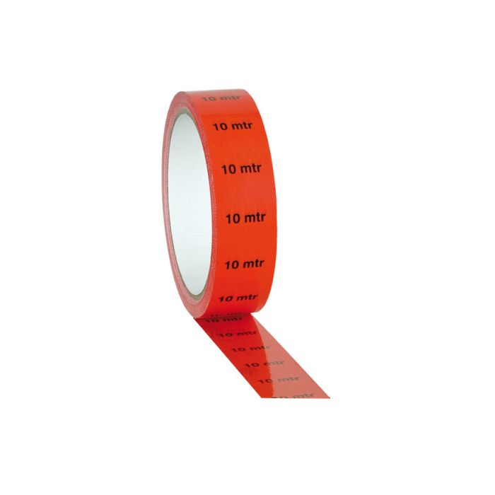 Showgear Markertape 25 mm/33 m "10 m" indicator, rood