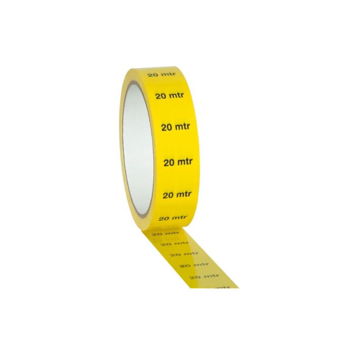 Showgear Markertape 25 mm/33 m "20 m" indicator, geel