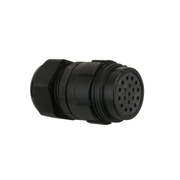 Showtec 19p female extender Short Black, PG36 