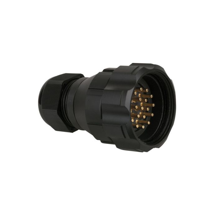 Showtec 19p male straight plug Short Black, PG29 