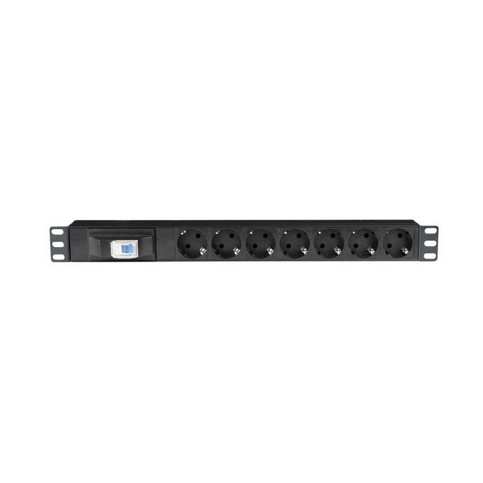 Showgear 19" 1U Socketstrip 7 With breaker