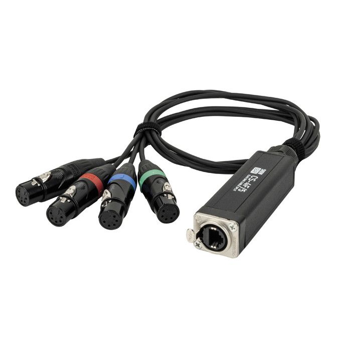 Showgear CS-4F/5 - 4-kanaals DMX kabelsplitter via netwerkkabel