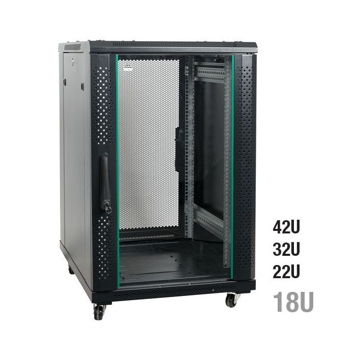 Showgear RCA-FSG Network Cabinet, Glass Door 18U