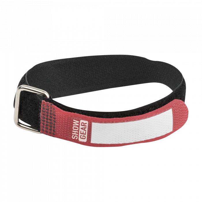 Showgear Kabelbinders met Klittenband  300 x 20 mm - Rood - Set van 10