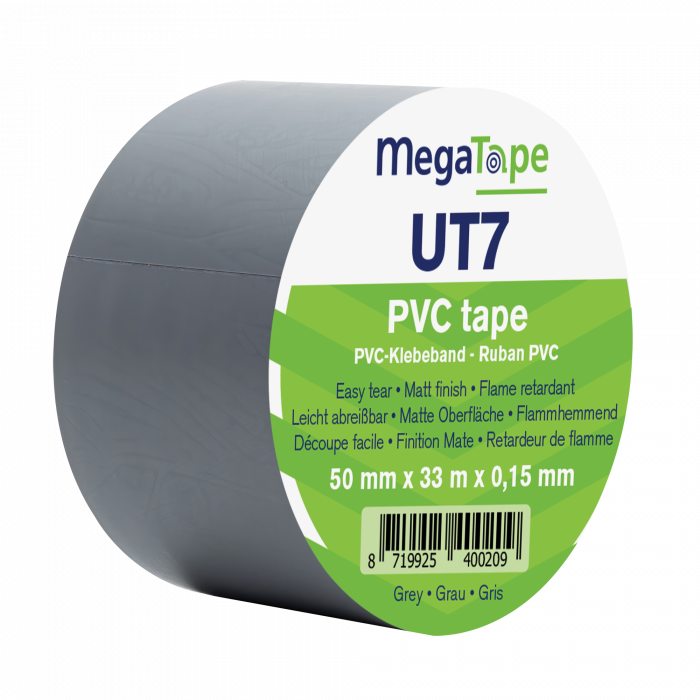 Megatape PVC Tape UT7 Grijs - 50 mm / 33 mtr