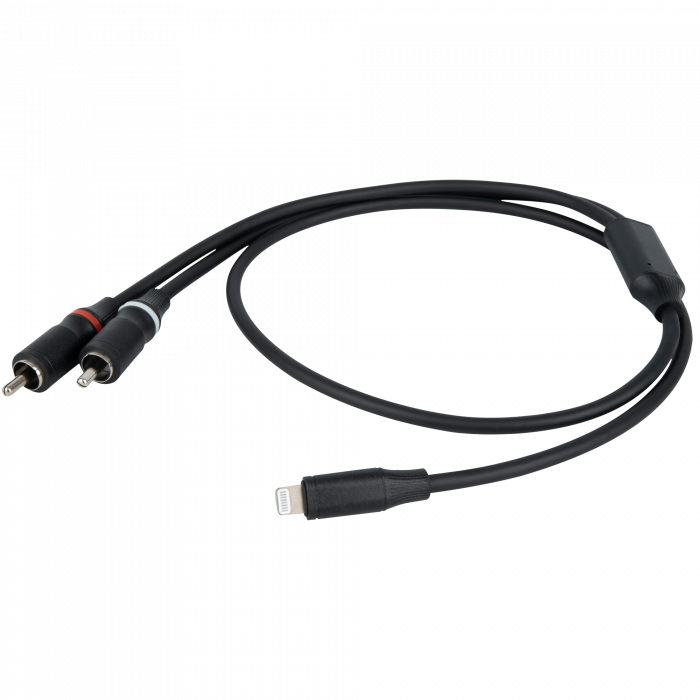 Dap FL100 - Lightning naar 2 RCA male 1,5 mtr verloop kabel