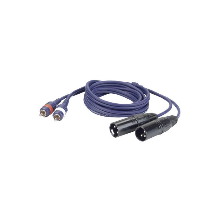 DAP FL263 verloopkabel van cinch / RCA naar male xlr 3 mtr