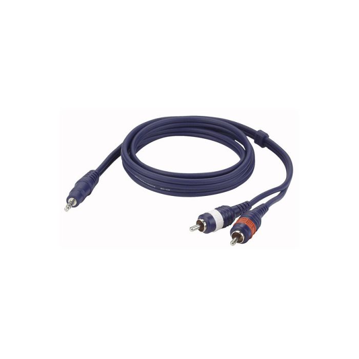 DAP  FL306 stereo mini jack naar 2 x cinch / RCA plug 6 mtr