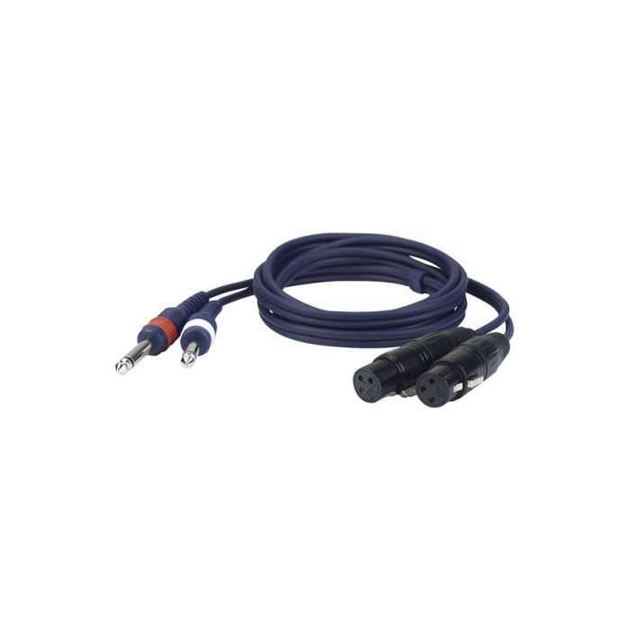 Dap FL43150 - 2 x mono Jack  naar 2 x XLR Female  verloopkabel 1,5 mtr