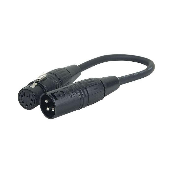 Dap FLA37  	3 pin XLR Male to 5 pin XLR Female 25 cm