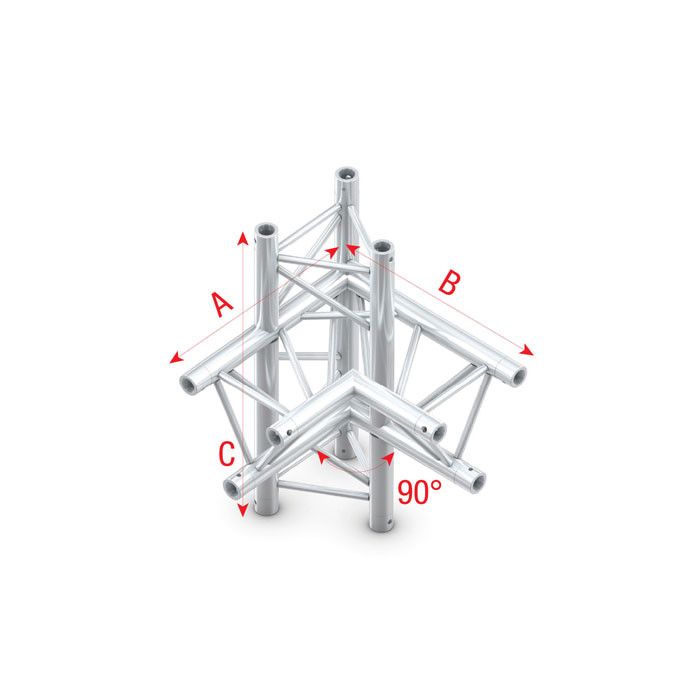 Milos Pro-30 Triangle F Truss - T-Cross vertical 3-way, apex down - 50 cm