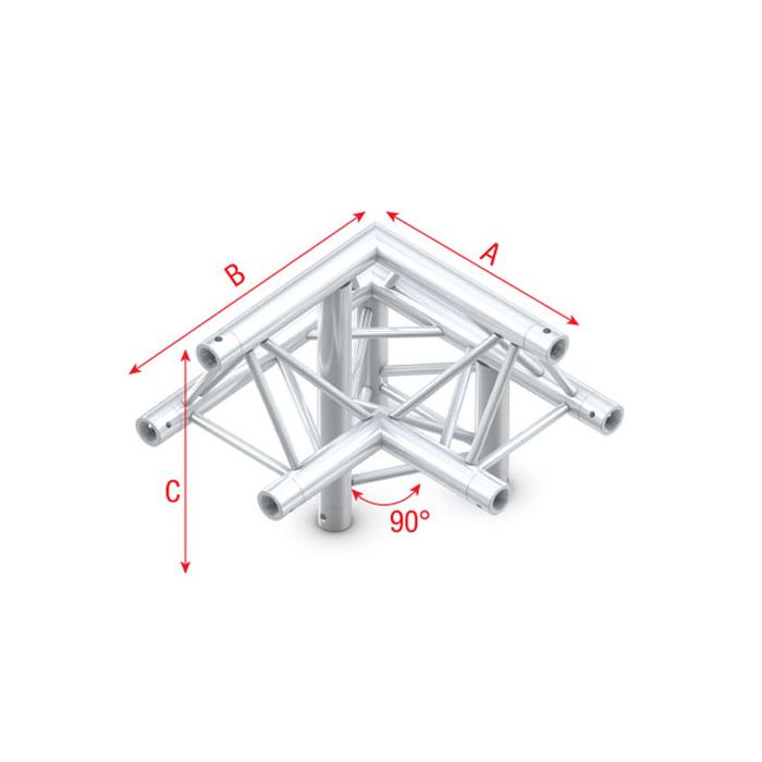 Milos ALF31 FT30010 Driehoek Truss Hoek  90° down right, apex up