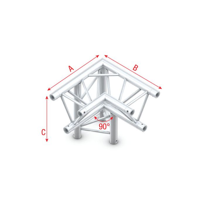 Milos ALF34 FT30013 Driehoek Truss Hoek 90° down left, apex down