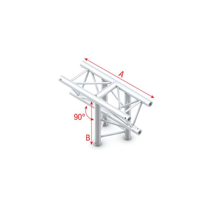 Milos ATF35 Driehoek Truss T-Cross vertical 3-way, apex down