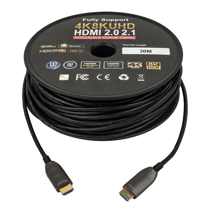 DAP HDMI 2.1 AOC 8K Glasvezelkabel Verguld - UHD - 30 m