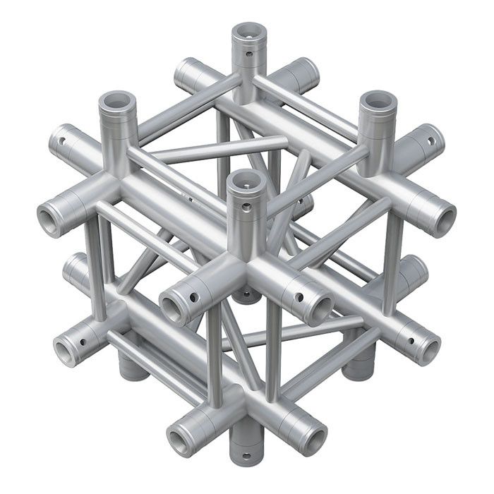 Milos Pro-30 Square G Truss - Cross up/down 6-way - 50 cm 10430044 QLUU51 - 90° corner - silver - G