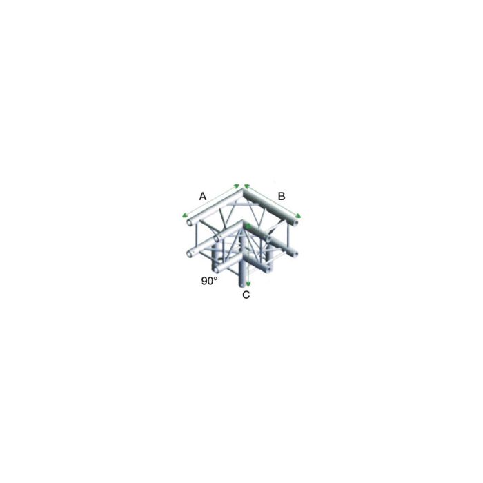 Milos QLF30 Vierkant Truss Hoek 3-way 90°