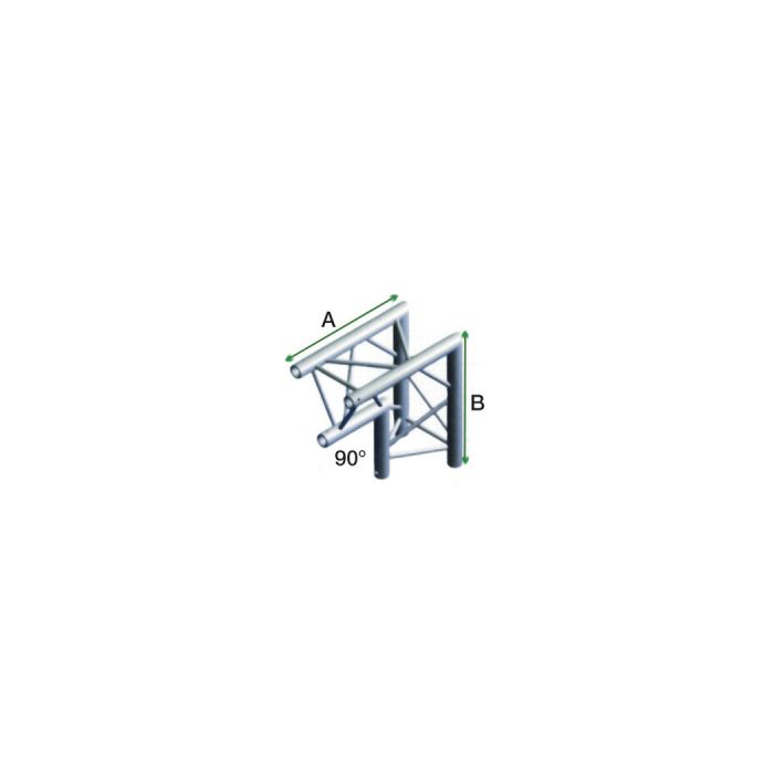 Milos ACU25 - GT30007 Driehoek Truss Hoek 90 Degrees Apex Down Incl. Connectors