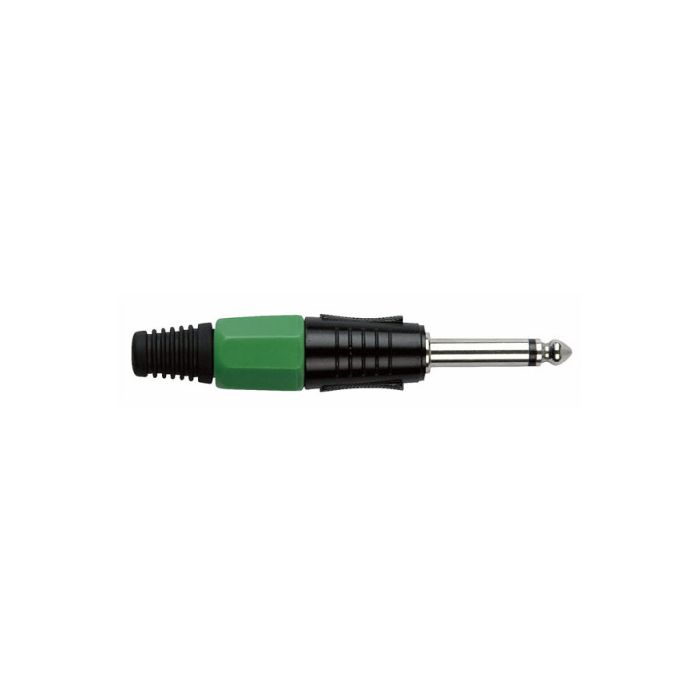 Dap Jackplug 6.3 mm mono zwart met groene eindkap