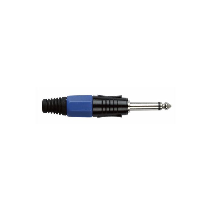 Dap Jackplug 6.3 mm mono zwart met blauwe eindkap