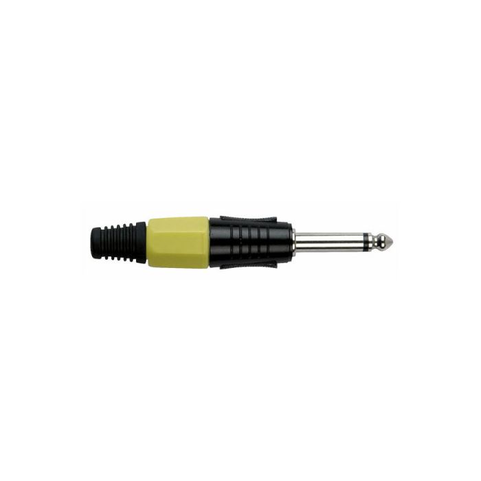 Dap Jackplug 6.3 mm mono zwart met gele eindkap