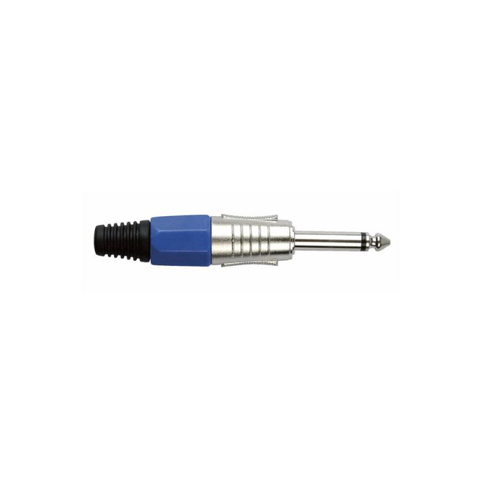 Dap jackplug 6.3 mm mono blauwe eindkap