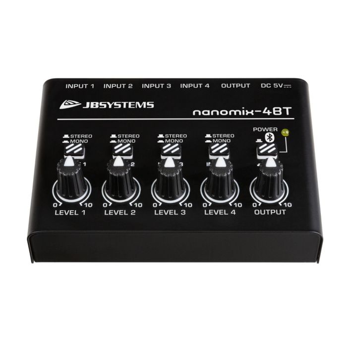 JB Systems NANOMIX-4BT 4-kanaals lijnmixer / stereo audio-interface / Bluetooth-ontvanger