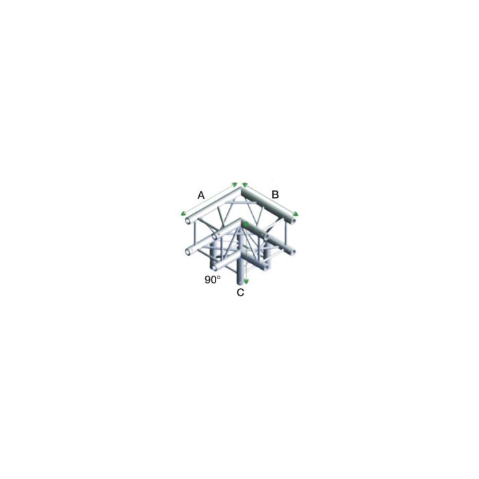 Milos QLB30 - PQ30012 Vierkant Truss Hoek 90° + down 3-way