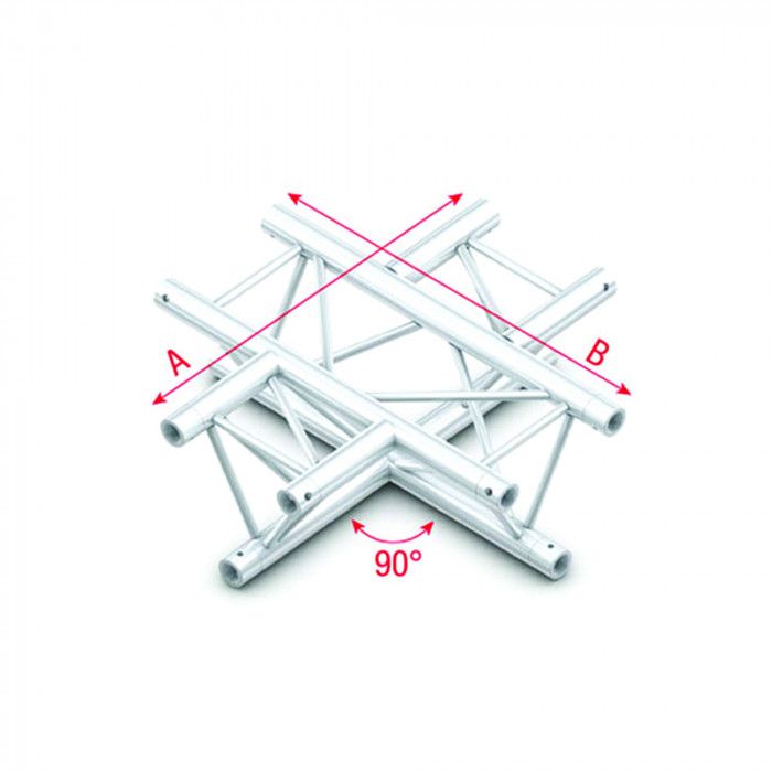 Milos Pro-30 Triangle P Truss - Cross 4-way - 50 cm ACB41sp - 90° corner - silver - P