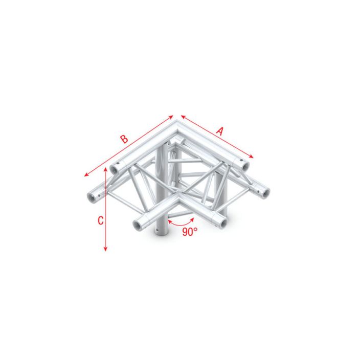 Milos ALB31 - PT30010 Driehoek Truss Hoek 90 down right apex up