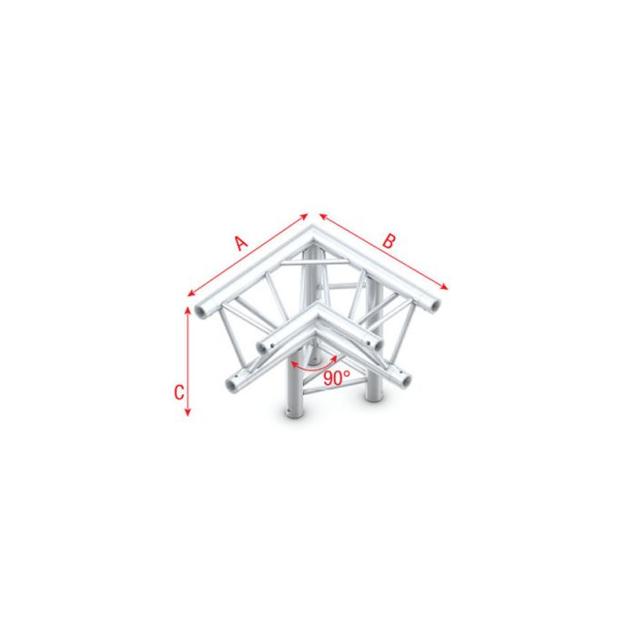 Milos ALB33 - PT30012 Driehoek Truss Hoek  90 right apex down