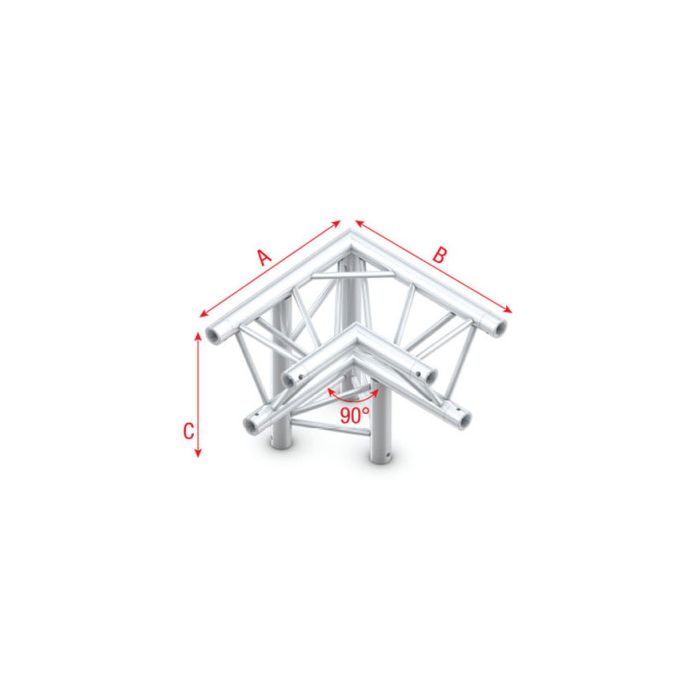 Milos ALB34 - PT30013 Driehoek Truss Hoek 90 left apex down